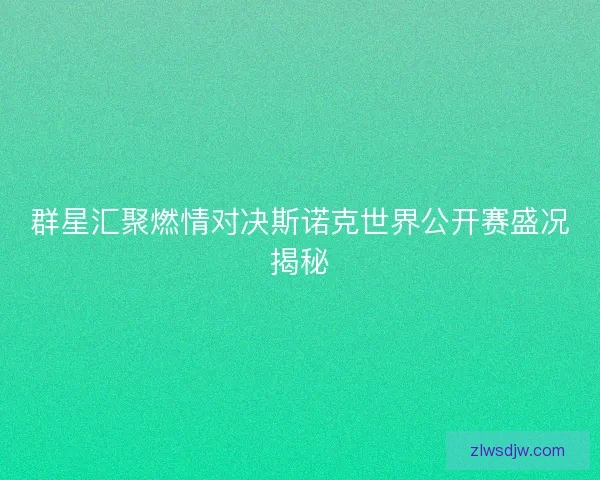 群星汇聚燃情对决斯诺克世界公开赛盛况揭秘 群星汇聚燃情对决斯诺克世界公开赛盛况揭秘
